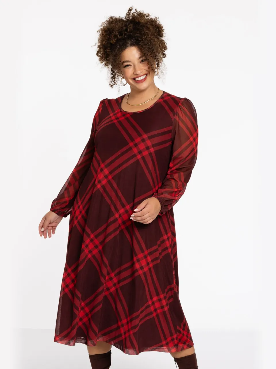Yoek Jurk CHECK | Rood, foto 2
