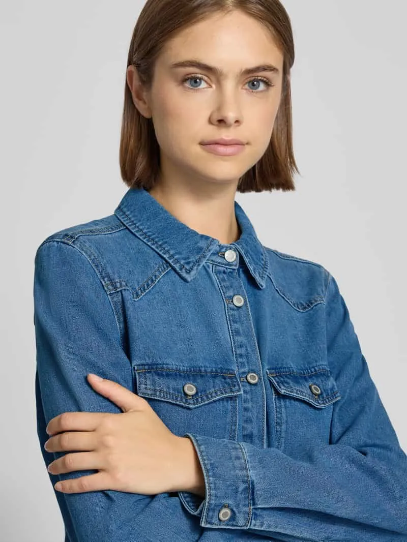 Only Oversized jeansjurk van katoenmix, model 'LISA' jeansblauw, foto 4
