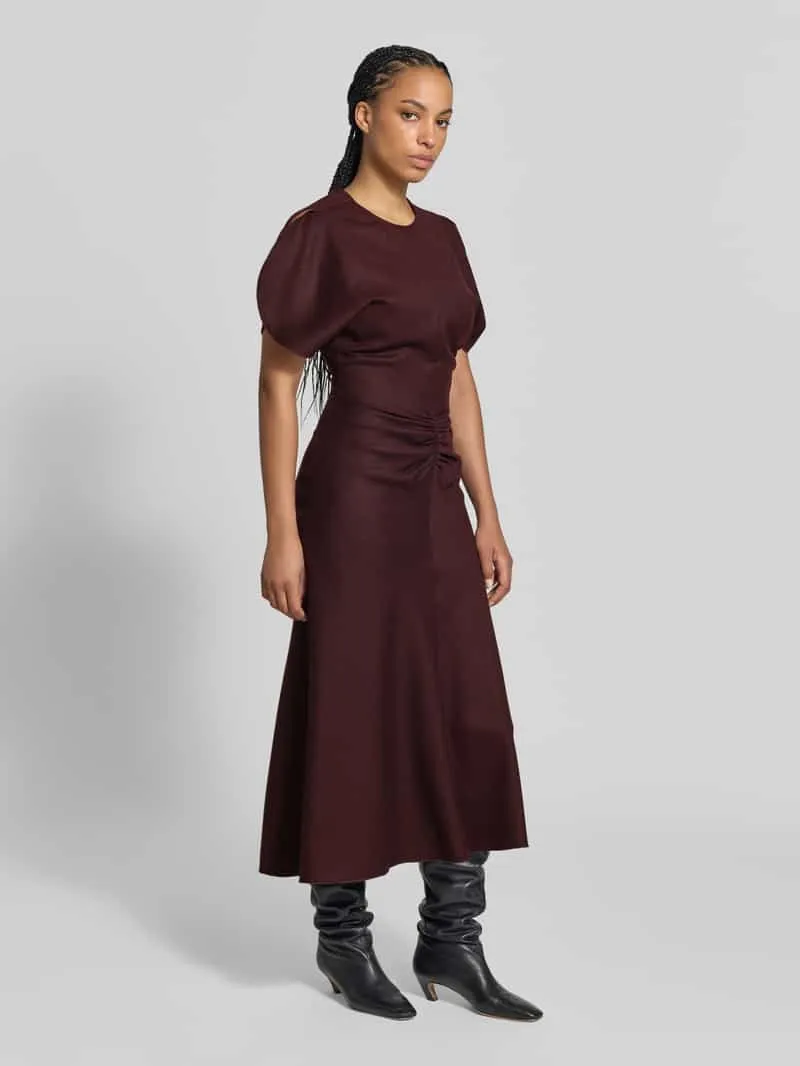 Victoria Beckham Avondjurk van zijde met tailleriem bordeaux, foto 3