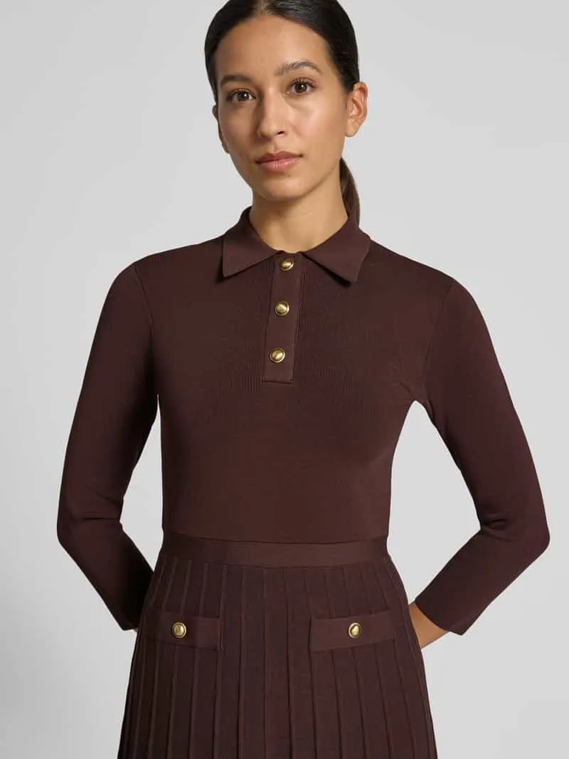 MICHAEL Michael Kors Tricotjurk met polokraag en 3/4-mouw bruin, foto 4