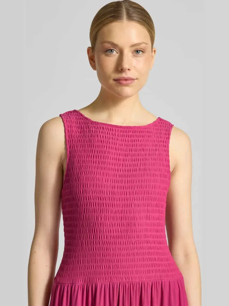 Christian Berg Woman Selection Midijurk van mesh met smokdetails felroze, foto 3