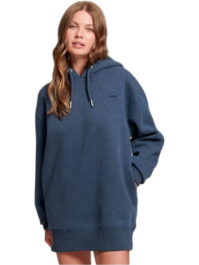 Superdry Vintage Logo Emb Sweat Lang Mouw Jurk Blauw XS-S Vrouw