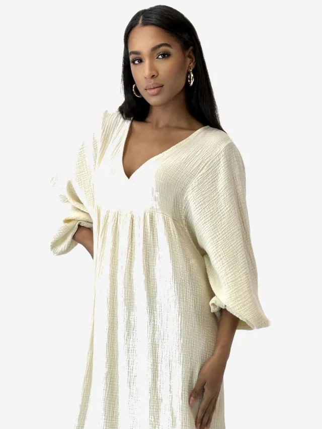 Elara Maxi-jurk Beige