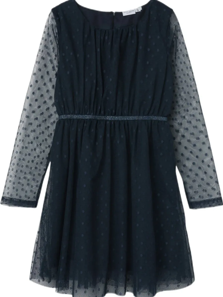 NAME IT semi-transparante jurk donkerblauw, foto 2