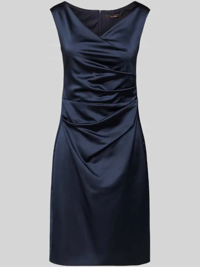 Vera Mont Cocktailjurk met watervalhals donkerblauw, foto 2
