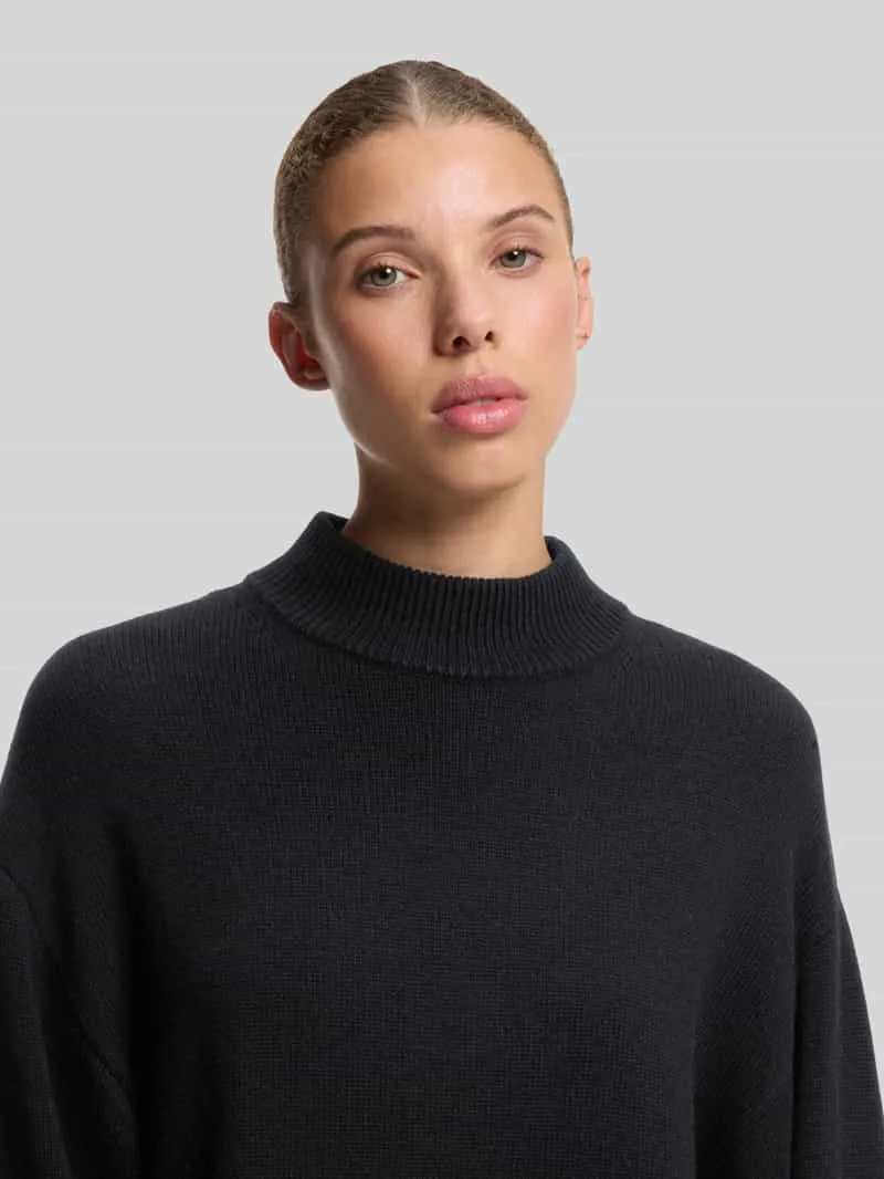 Hugo Loose fit tricotjurk van mix van wol en viscose model 'Sorelleny' zwart, foto 4