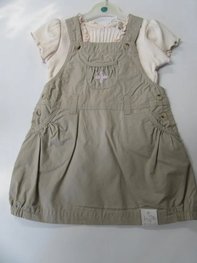 Noukie's , overgooier + tshirt , beige /rose , 2 jaar / 92 beige , rose
