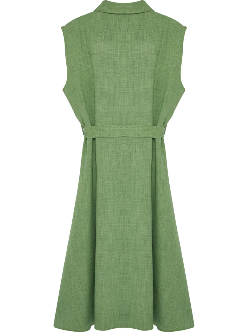 Trendyol Curve Dames Groen Effen Midi Kort Casual A-lijn Grote maten Jurk, foto 2