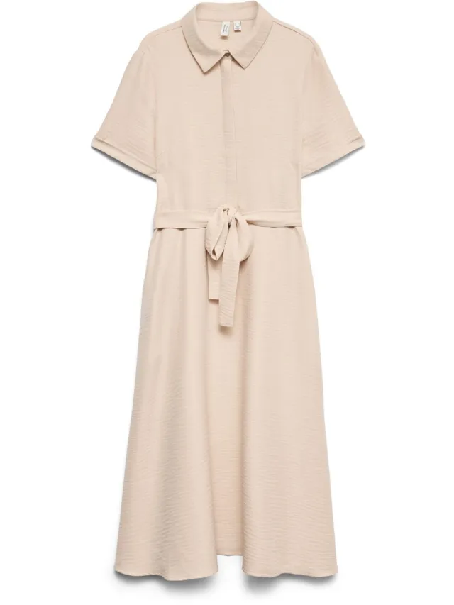 Vero Moda Curve Blousejurk VMCJAMMA Midi-jurk Cement 1