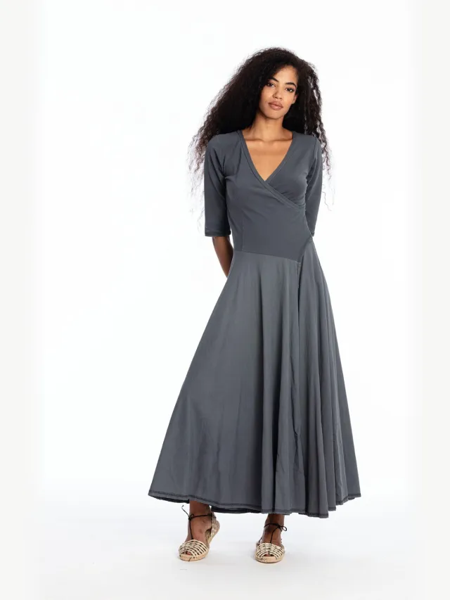 RAVENS VIEW IBIZA dames vegan Jurk Veronika Lavablauw Donkerblauw