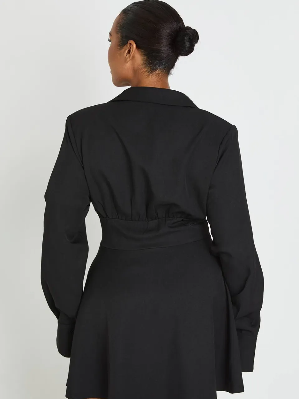 boohoo Dames Plus Gestructureerde Korset Haak-en-oog Skater Jurk zwart, foto 3