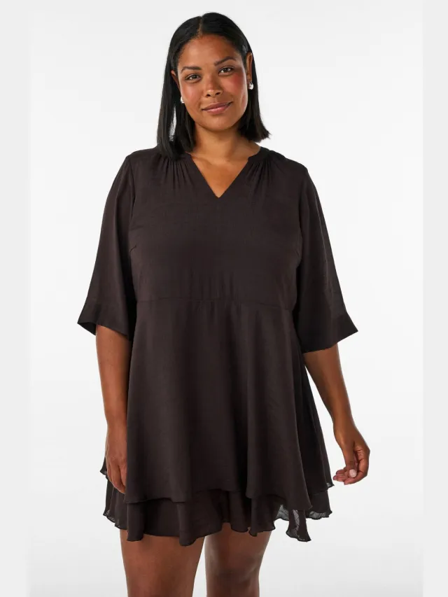 Zizzi A-lijn jurk Plus Size - donkerblauw