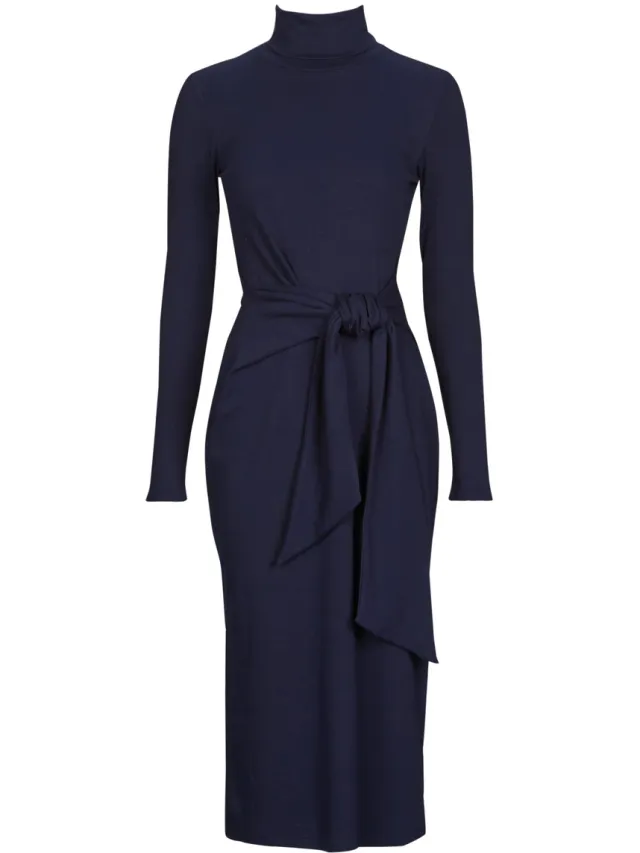 Lauren Ralph Lauren Regular fit vrijetijdsjurk van mix van katoen en modal Marineblauw