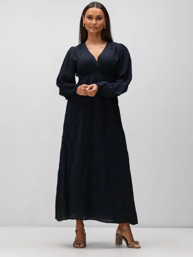 NEO NOIR Dames Jurken Silfi Crepe Dress - Donkerblauw