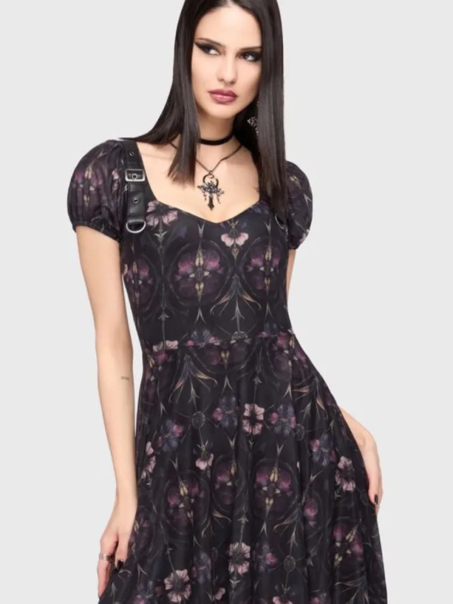 Killstar Chapel Blessing - Garden Altar Mini Dress Dames Mini-jurk - zwart