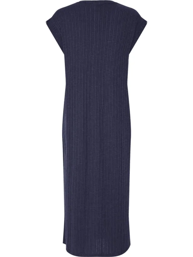 Pieces Pclena Ss Midi Dress Maritime Blue | Blauw | Maat: