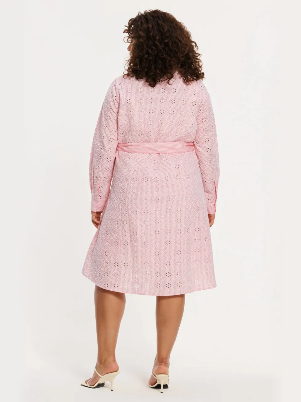 Yoek blousejurk broderie roze, foto 4