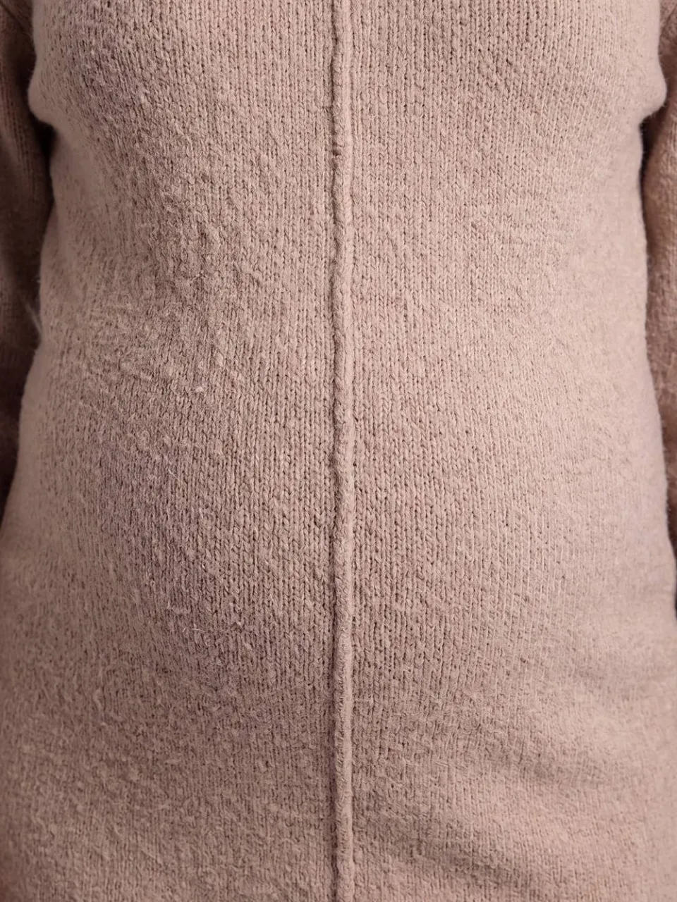 boohoo Dames Zwangerschaps Geribbelde Mini Trui-jurk Met Hoge Hals En Naaddetail taupe, foto 3