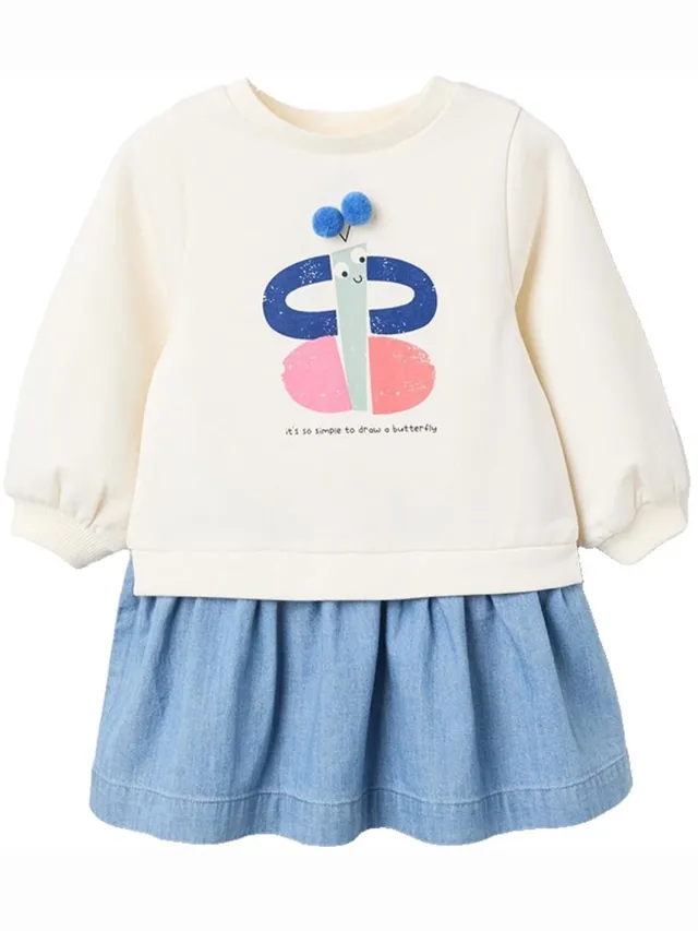 Zippy 3107433501 Lang Mouw Jurk Wit 12-18 Months Meisje White