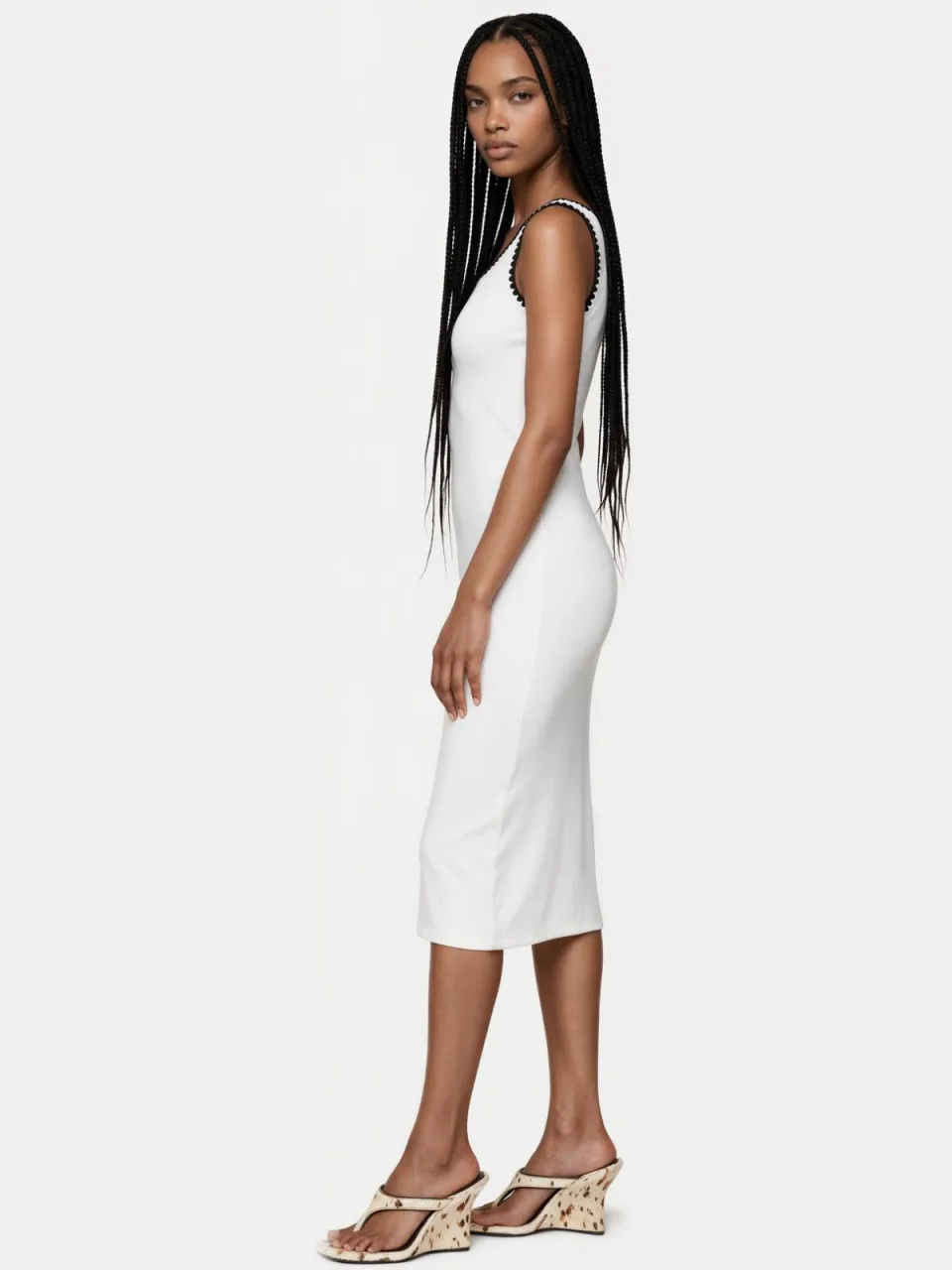 MSN Collection Dames Midi Jurk wit, foto 2