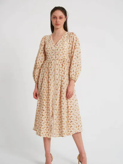 Robin-Collection Broderie jurk m34891 Veelkleurig