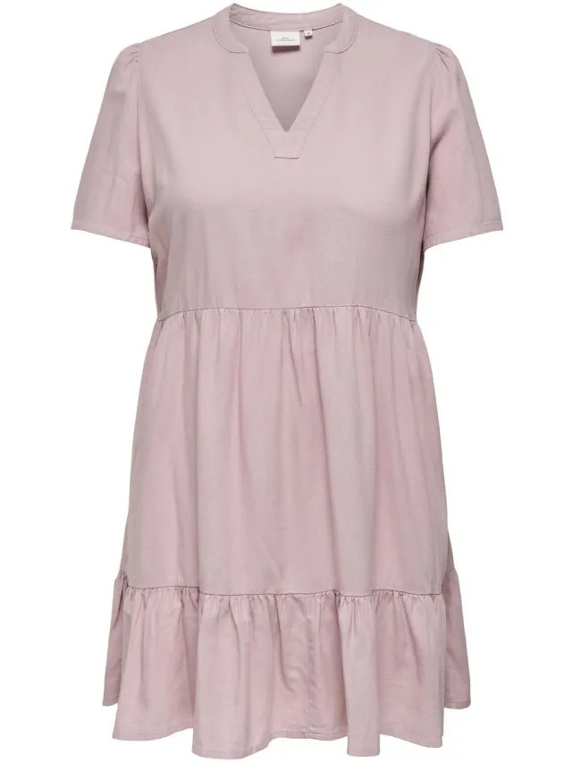 Only Carmakoma Jurk CARTIRI-CARO Linnen Korte jurk violet