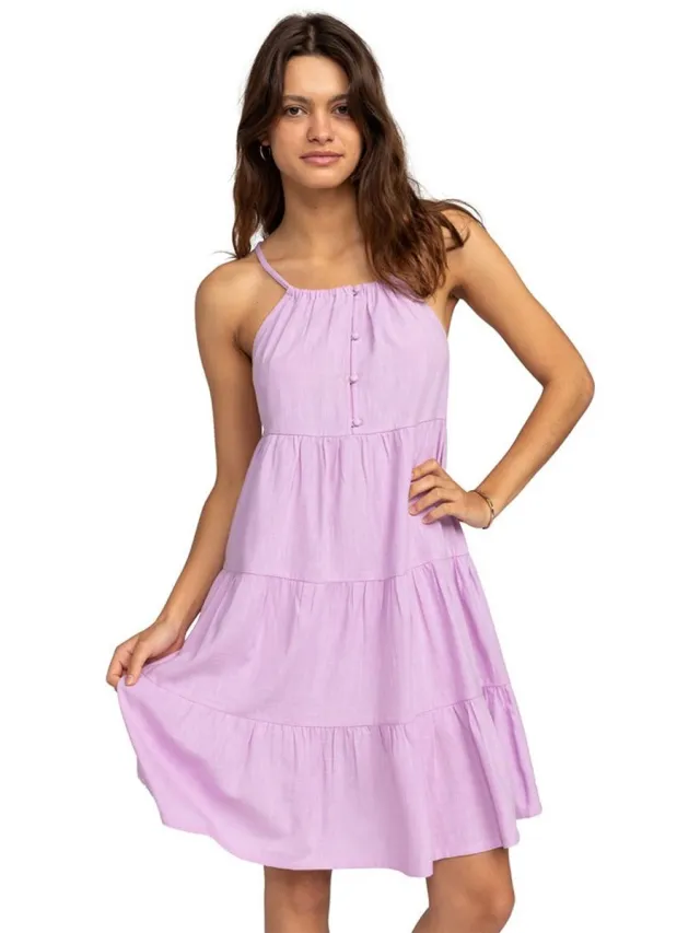 Roxy Cool Again Mouwloze Korte Jurk Paars L Vrouw Crocus Petal
