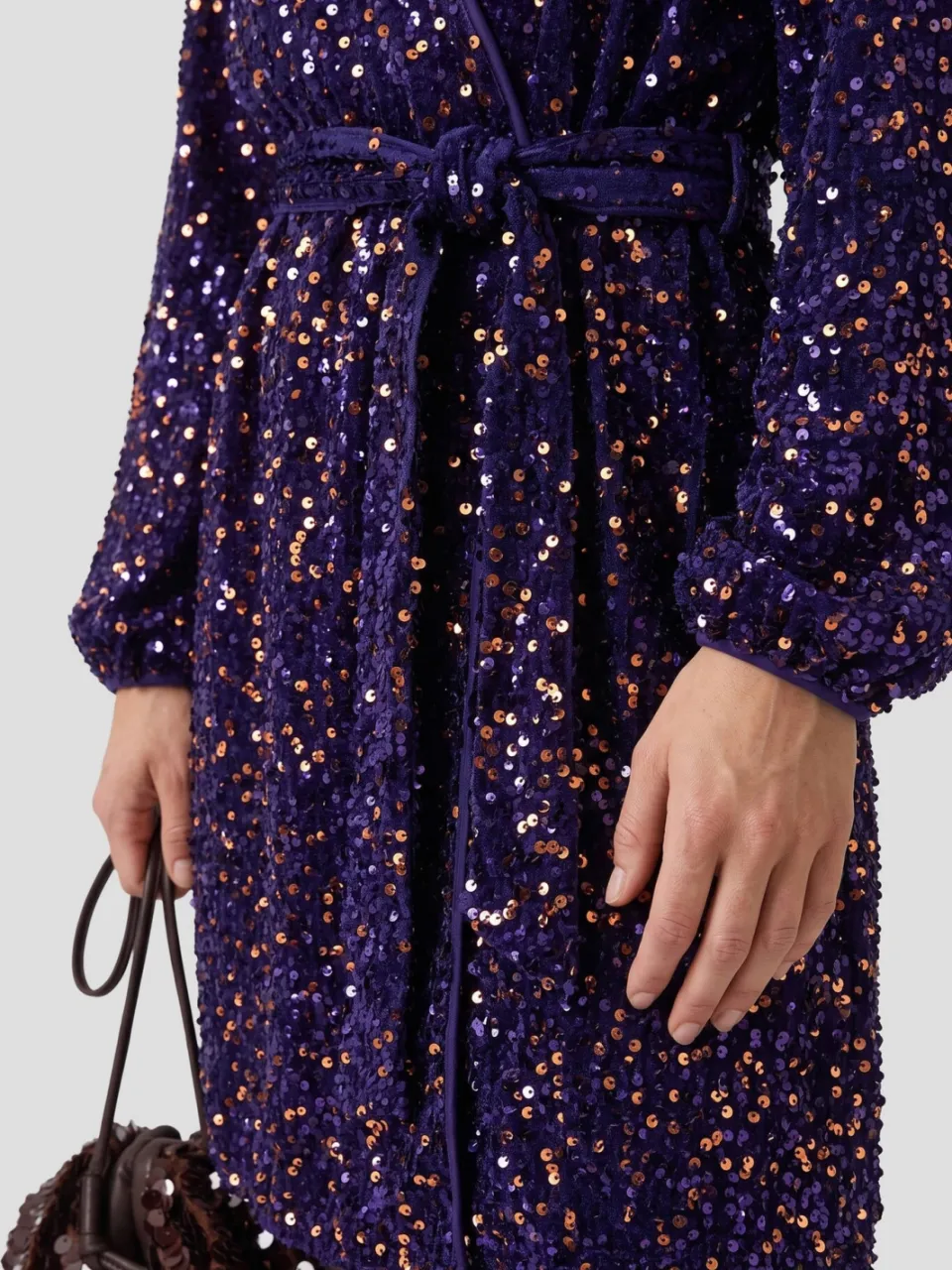 Anytime midi jurk met pailletten blauw, foto 5