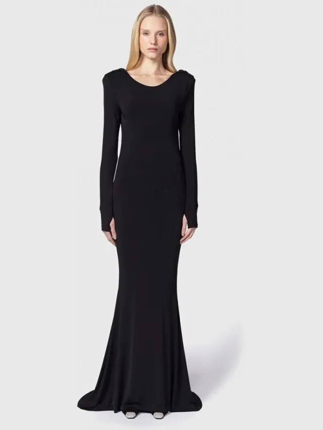 Twenty Fourhaitch Lange Jurk Twenty Fourhaitch CALONE A0194-NER Zwart