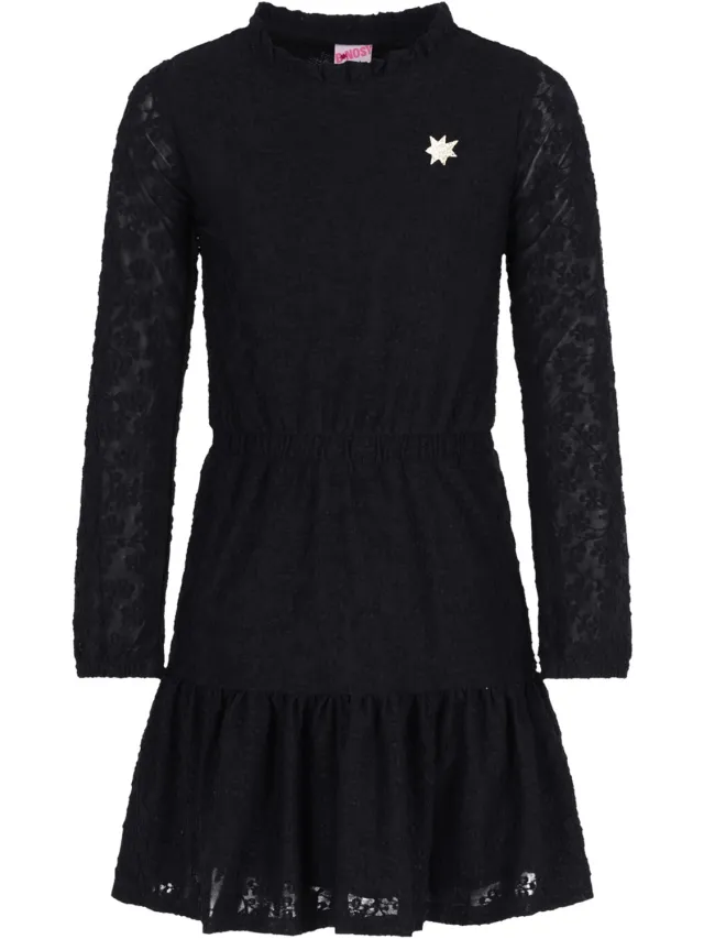 B.Nosy Y609-5867 Jurk meisjes zwart-152 Black