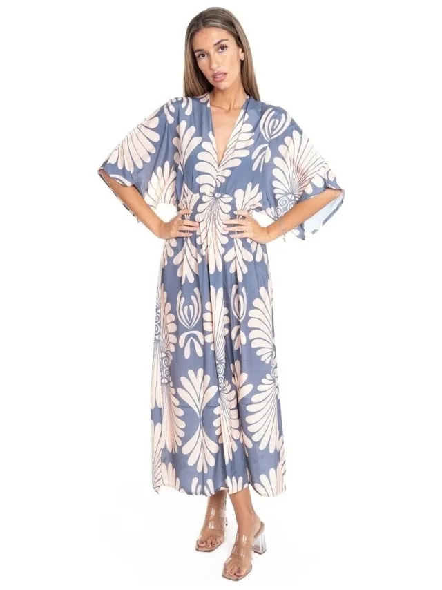 Isla Bonita By Sigris Lange Jurk Isla Bonita By Sigris Lange Midi-Jurk Beige