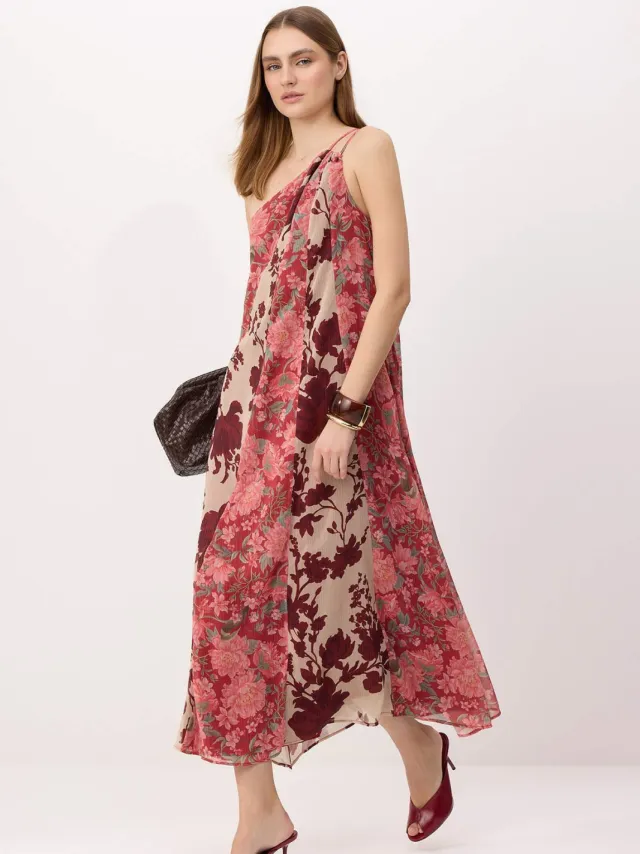 Trendyol TRENDYOLMİLLA Dames Meerkleurig Bloemen Maxi Mouwloos Recht Jurken Veelkleurig