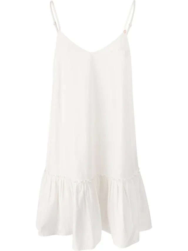 Brunotti Nami - Jurkje Cream - Dames - 100% Katoen - Zomerjurk - Loose Fit