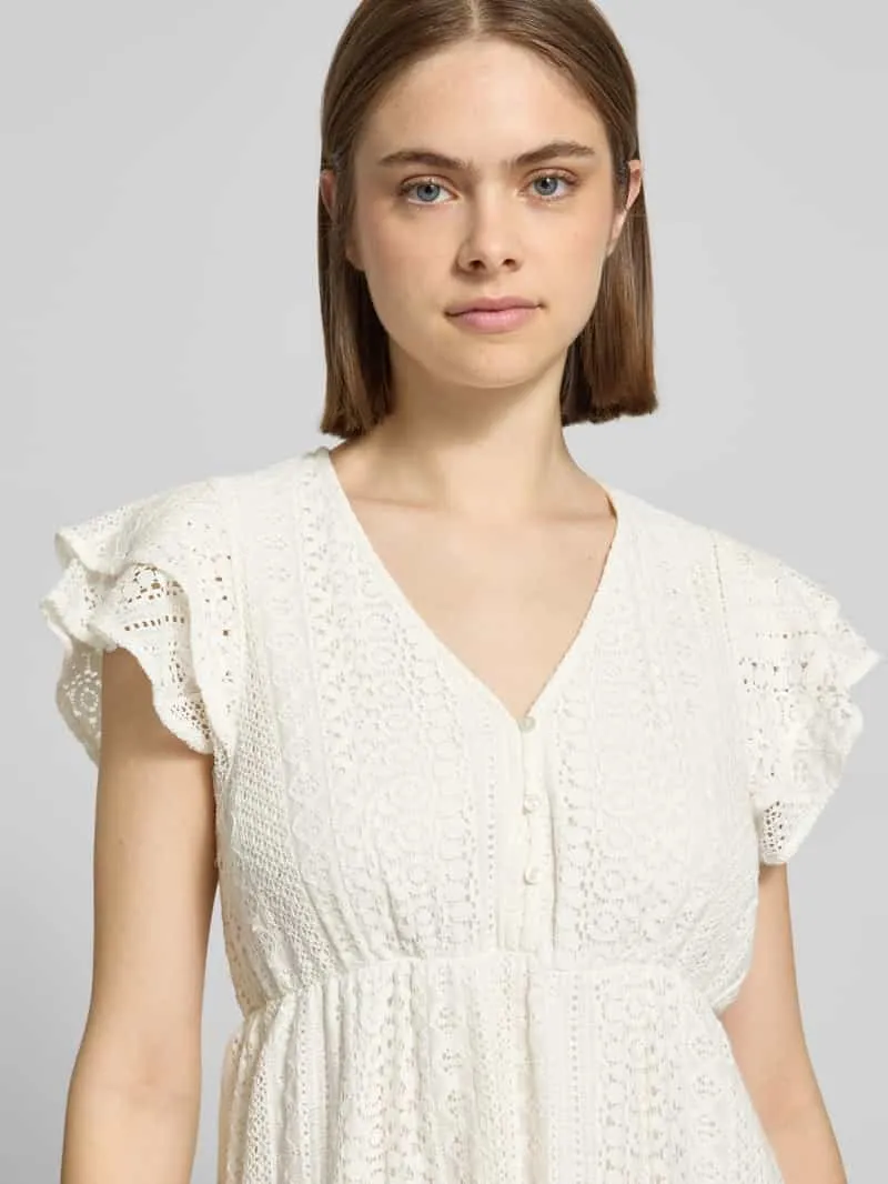 Only Getailleerde blousejurk van katoenmix model 'HELENA' offwhite, foto 5