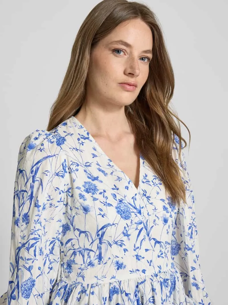 Yas Cocktailjurk met V-hals, model 'ELIN' blauw, foto 5