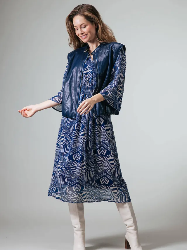 LabeL DOT midi jurk blauw