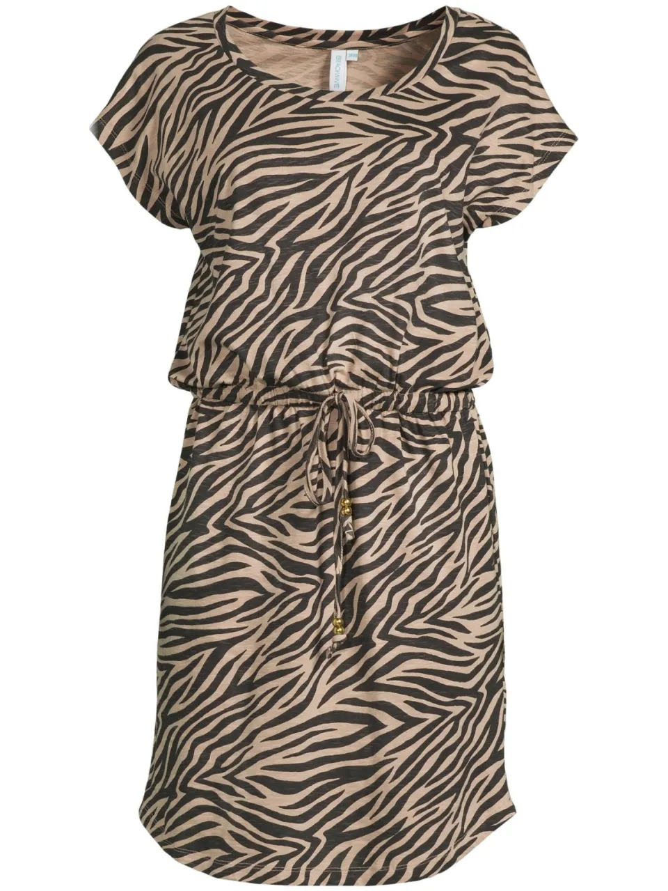 BEACHWAVE strandjurk beige/zwart, foto 2