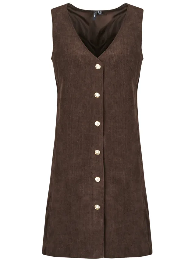 Vero Moda Korte Jurk Vero Moda VMMILENA SL SHORT Bruin