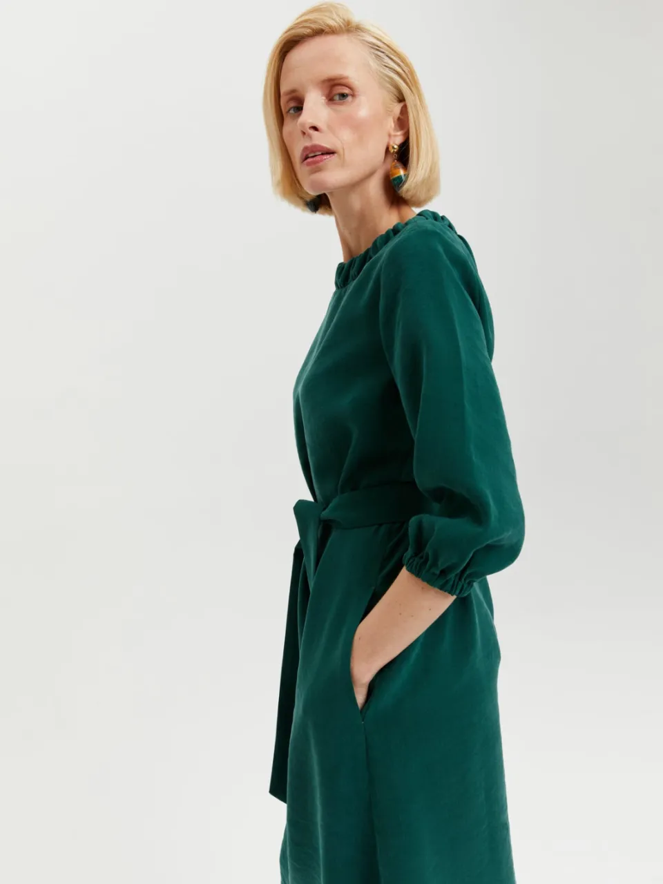 AYANI dames vegan Jurk Celine Bosgroen donkergroen, foto 2