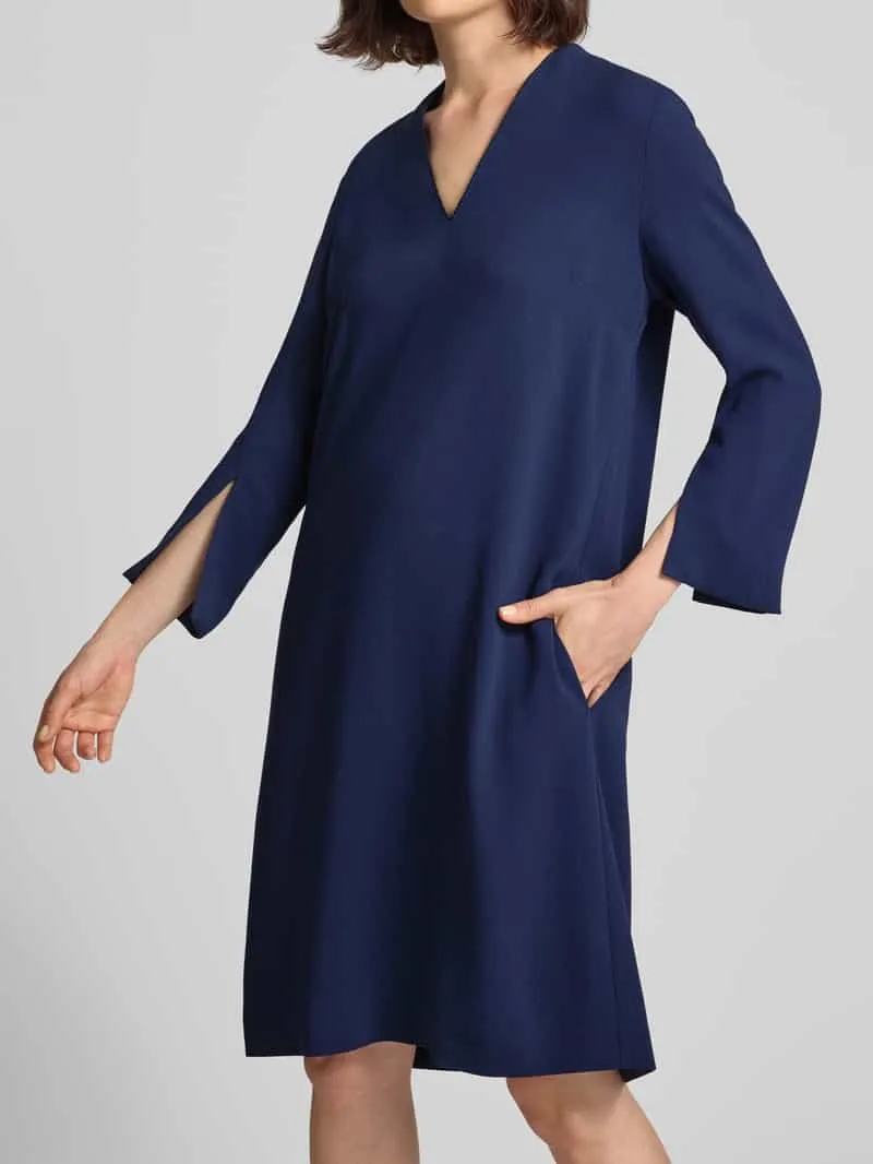 windsor. relaxed fit jurk met V-hals bleu, foto 5