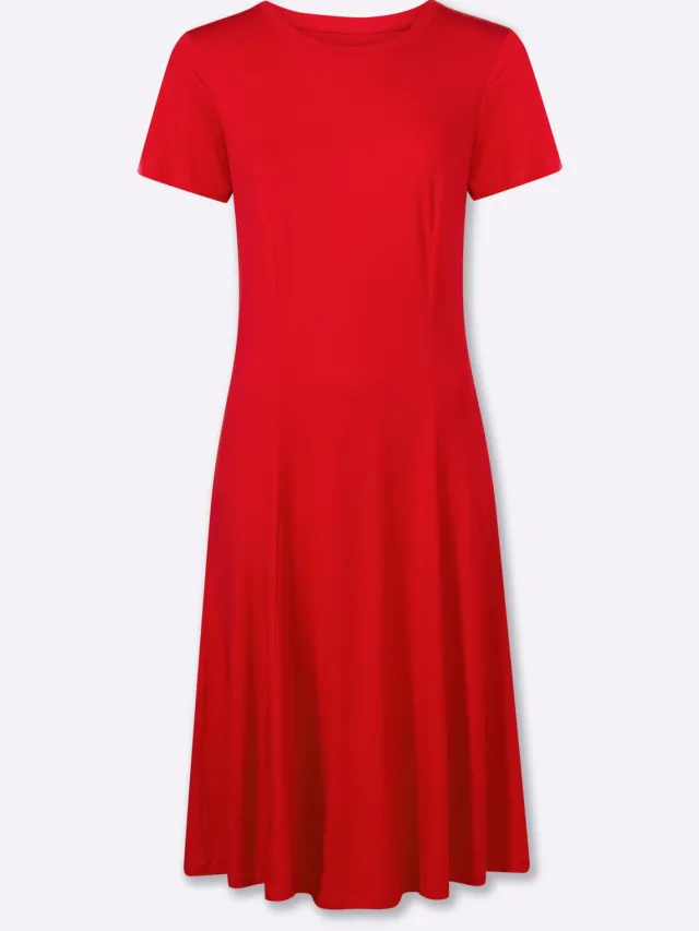 Jersey jurk rood, foto 2