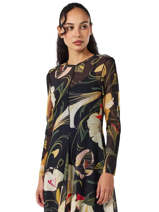 Ted Baker Mini-jurk voor dames van doorschijnende stof, in een normale pasvorm (Zwart)
