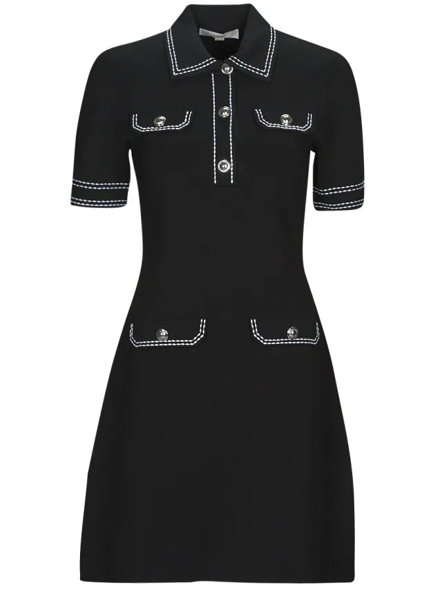 MICHAEL Michael Kors Korte Jurk MICHAEL Michael Kors ECO POP STCH BUTTON DRS Zwart