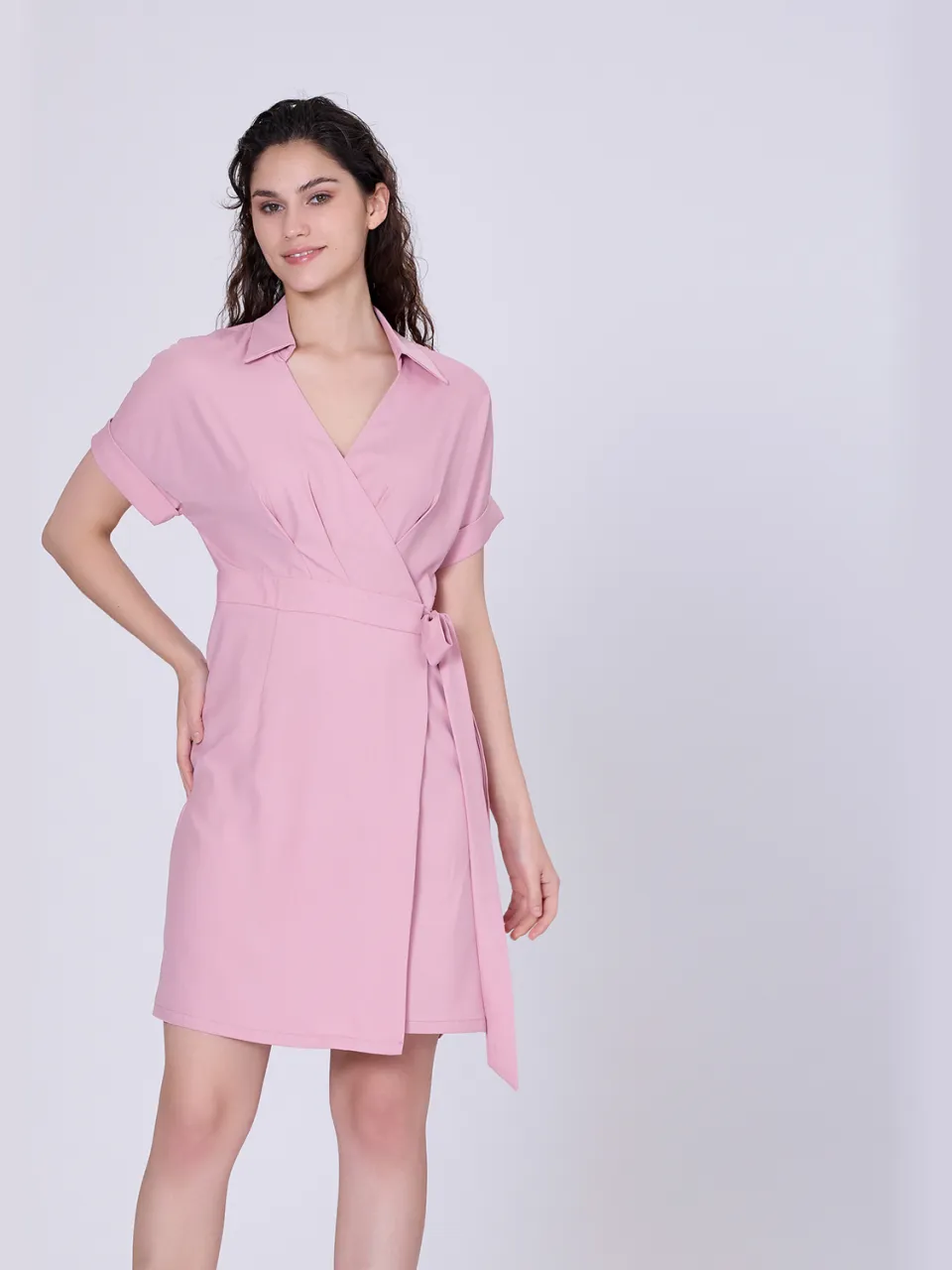Smart & Joy Wikkel minimalistische kleding en Italiaanse kraag roze, foto 2