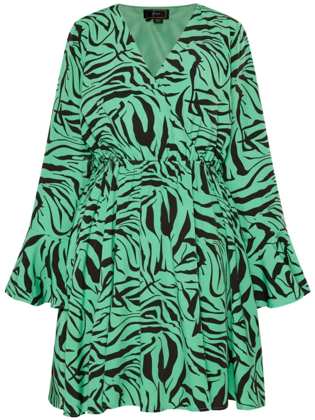 Faina jurk - zebraprint sookie groen, foto 2