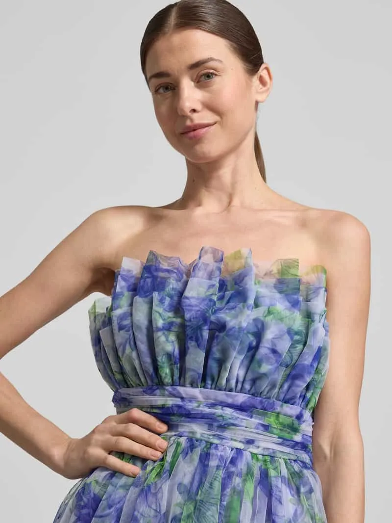 Lace & Beads regular fit midi-jurk met all-over bloemenmotief helder paars, foto 4