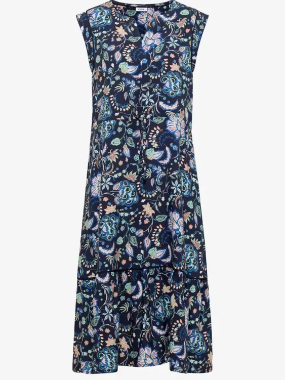 cecil Midi-jurk met split in de hals en print blauw, foto 4