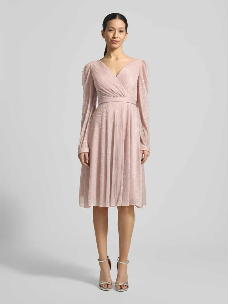 TROYDEN COLLECTION Jurk in wikkellook Rosé