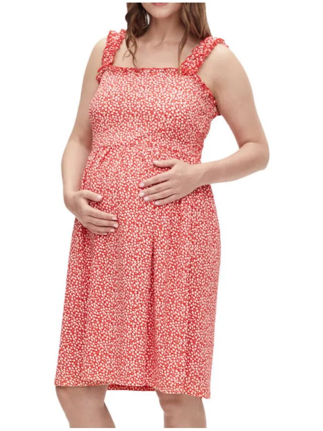 Mamalicious Korte Jurk Mamalicious Bella Rood