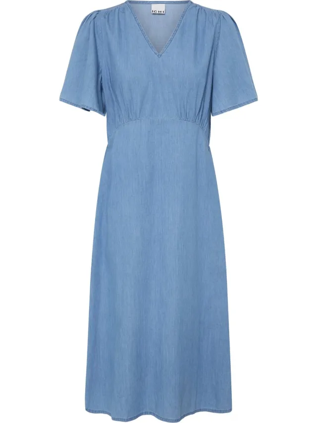 Ichi IHBARCY ZABBY DR - Dames - Midi jurken Light blue